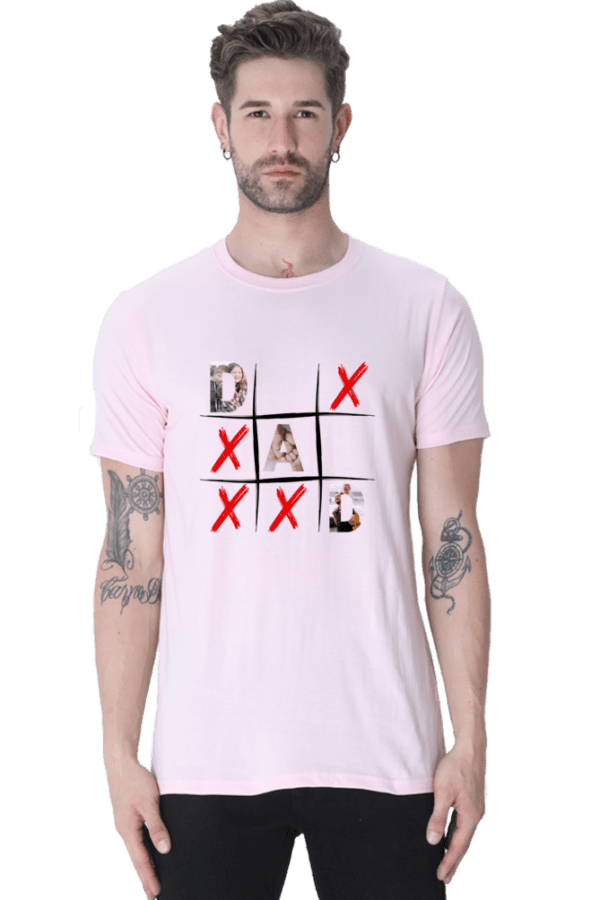 DAD – Tic Tac toe | Round Neck T shirt - Image 2