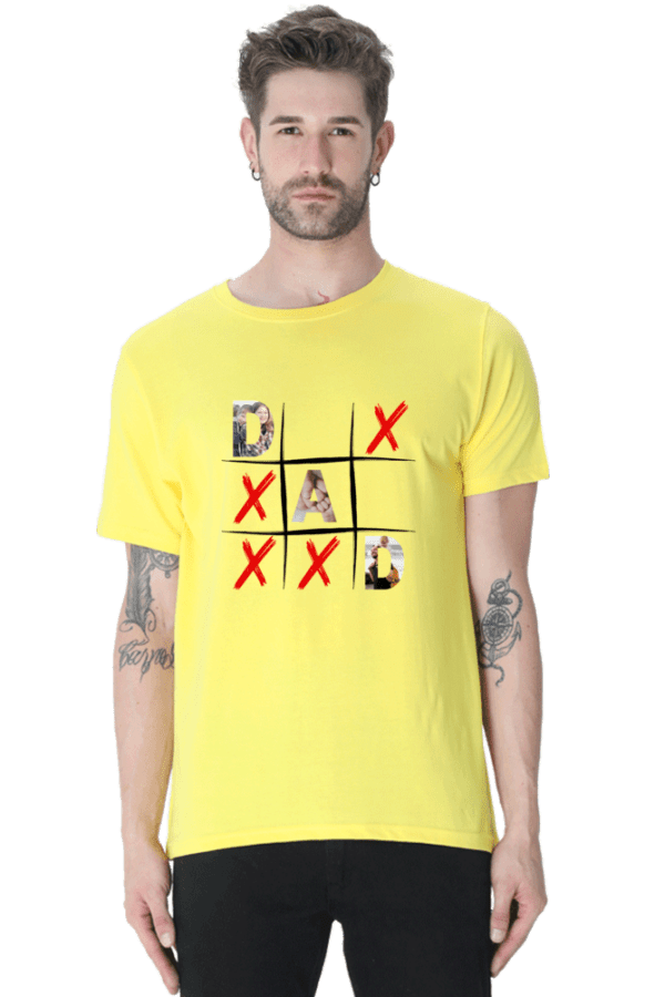 DAD – Tic Tac toe | Round Neck T shirt - Image 3