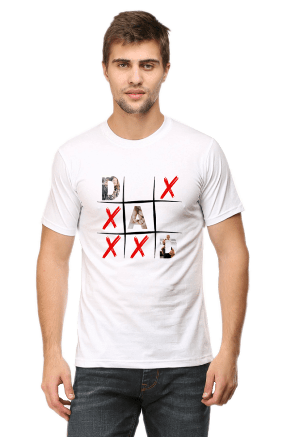 DAD – Tic Tac toe | Round Neck T shirt - Image 5