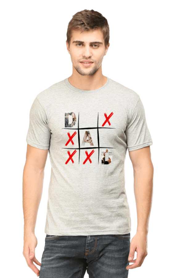 DAD – Tic Tac toe | Round Neck T shirt - Image 4