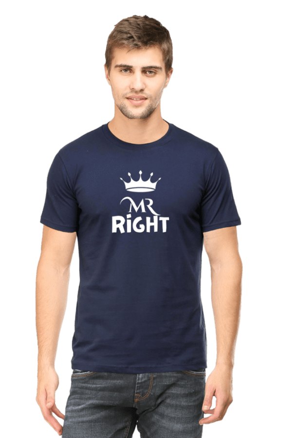 Male round Neck Half hand sleeve T shirt | Right - Image 4