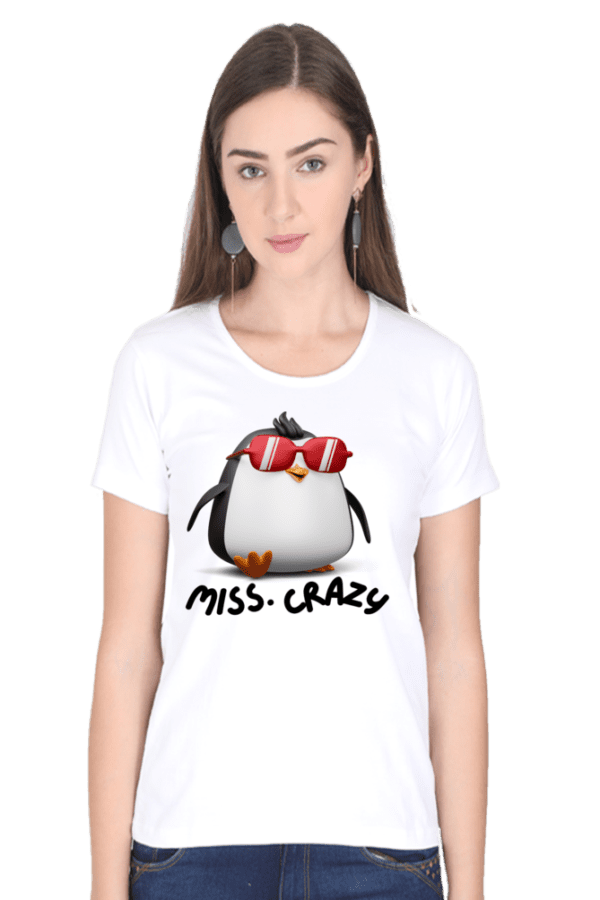 Female Round next T Shirt | Miss lazy | Half Hand Sleeve - Image 3
