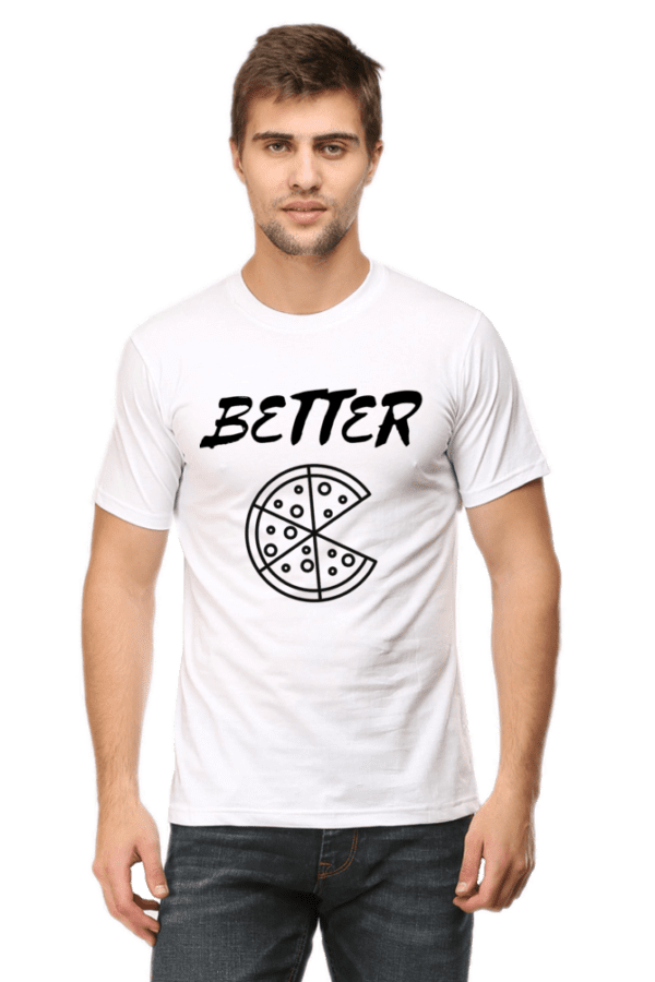Male Round Neck Half hand Sleeve T shirt | Pizza - Image 5