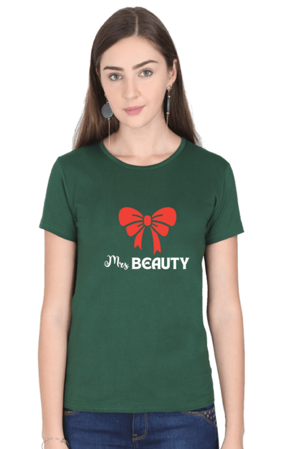 Female round Neck Half hand sleeve T shirt | Beauty - Image 2
