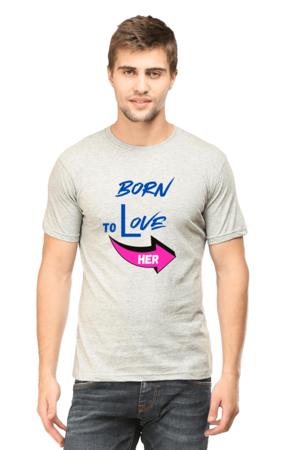 Male round Neck Half hand sleeve T shirt | Born To Love - Image 4