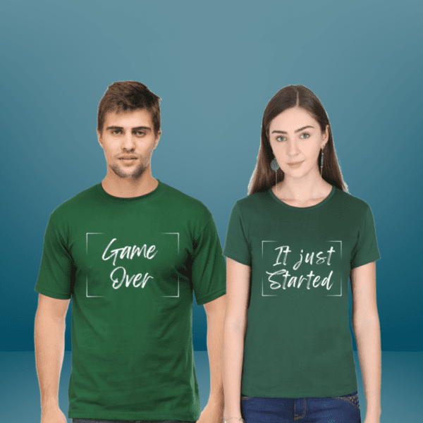 Couple T shirt | Game Over, It Just started | TOS-Coup-4 - Image 3