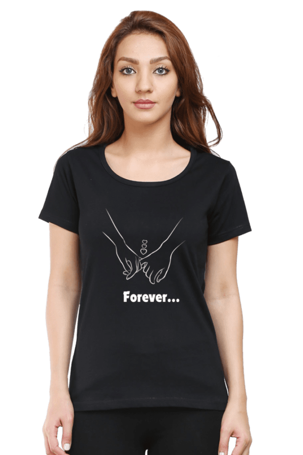 Female round Neck Half hand sleeve T shirt | Forever - Image 5