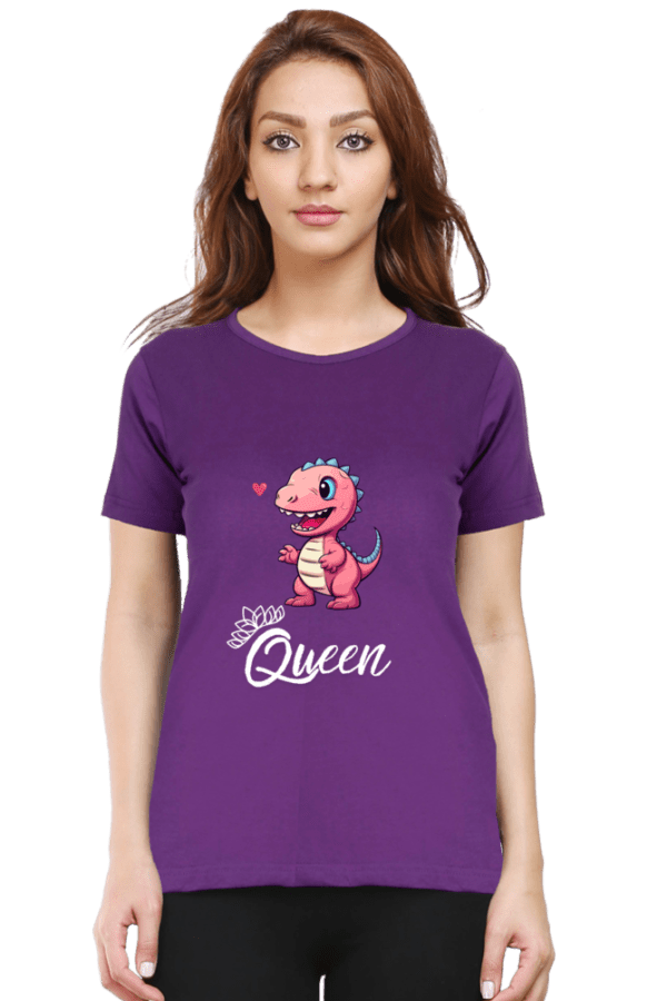 Female Round neck Half sleeve T shirt | Dino