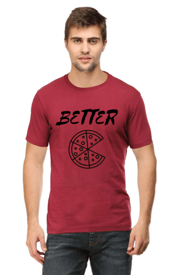 Male Round Neck Half hand Sleeve T shirt | Pizza - Image 2