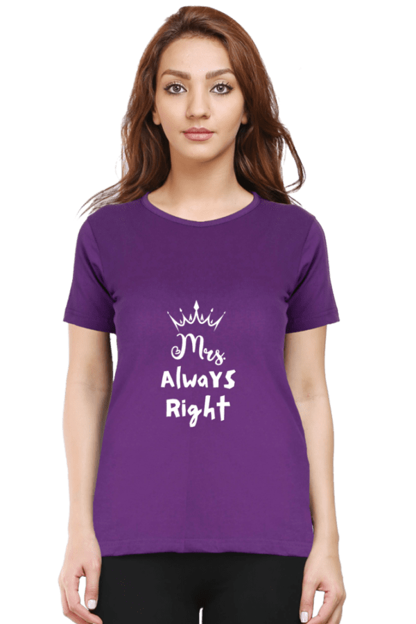 FeMale round Neck Half hand sleeve T shirt | Always Right - Image 2