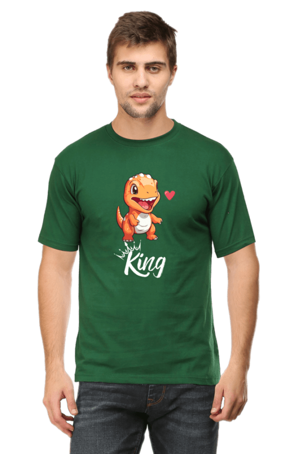 Male Round Neck Half hand Sleeve T shirt | Dino - Image 2