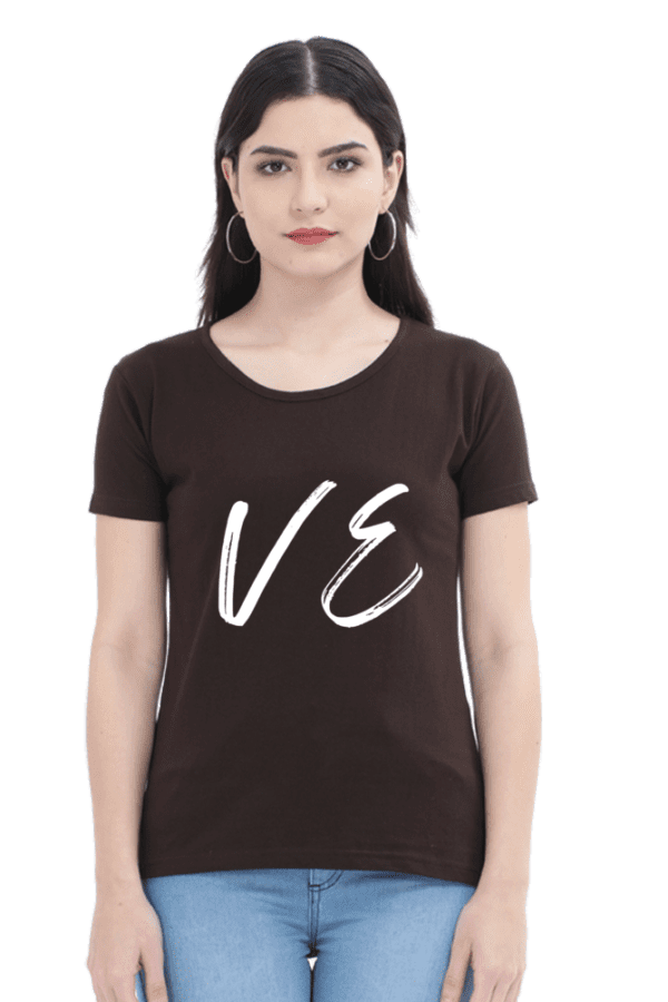 Female Round next T Shirt Half Hand Sleeve | Love