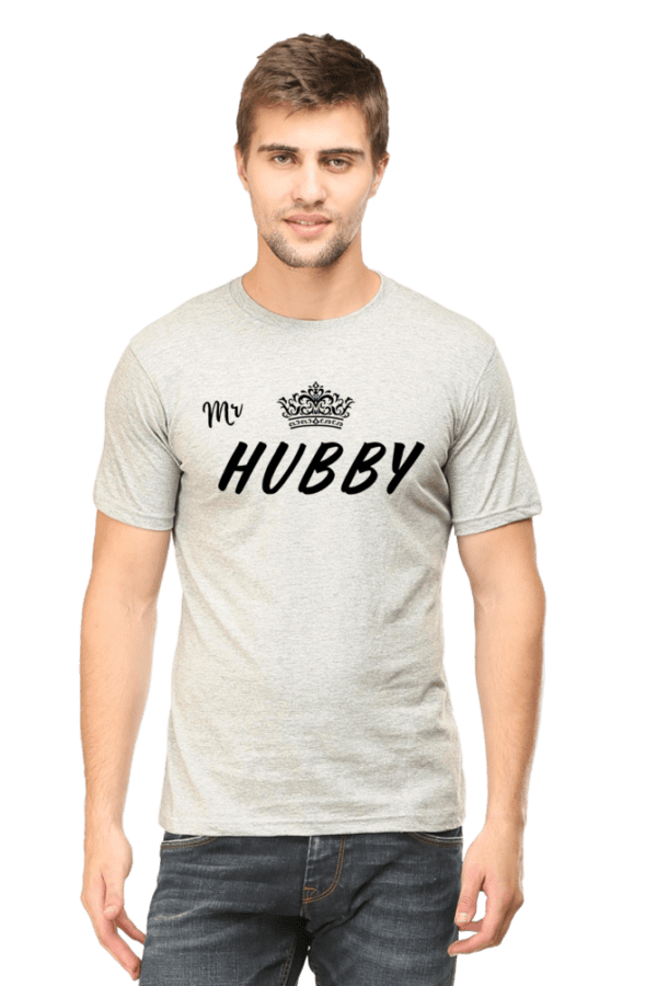 Male Round Neck Half hand Sleeve T shirt | Hubby - Image 3