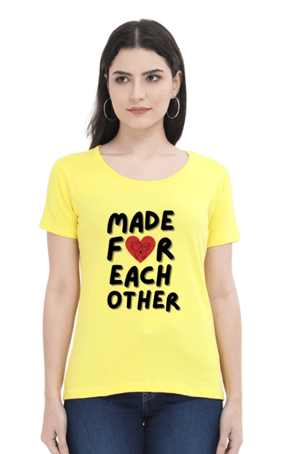 FeMale round Neck Half hand sleeve T shirt | Made For Each Other - Image 2