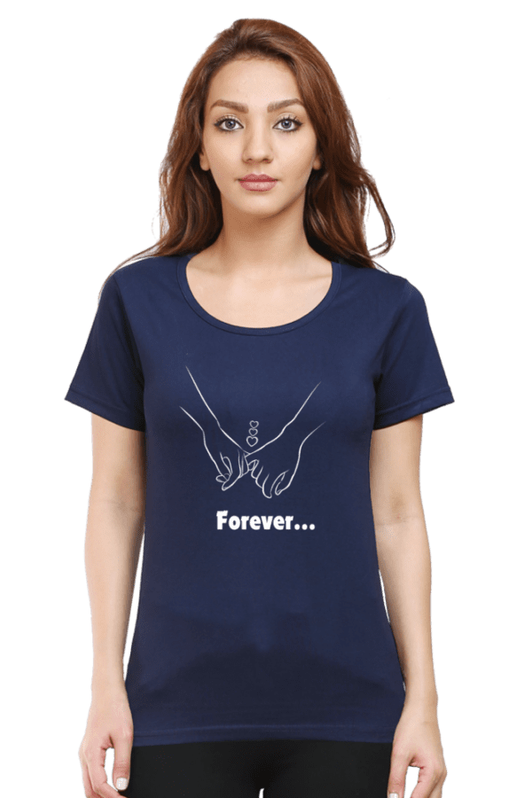 Female round Neck Half hand sleeve T shirt | Forever - Image 4