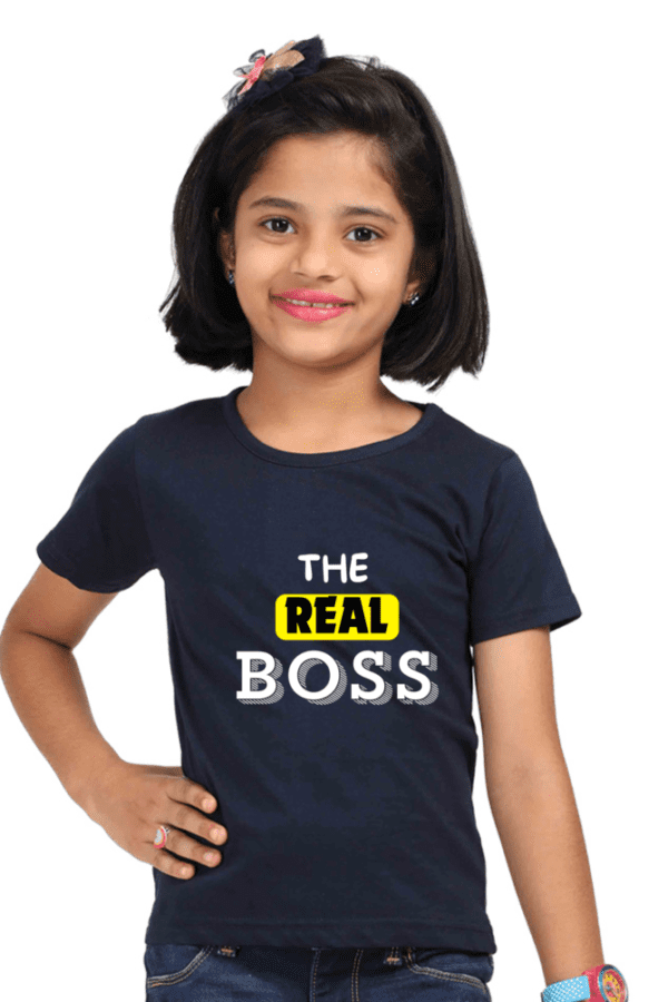 Girls round Neck Half hand sleeve T shirt | Check - Image 2