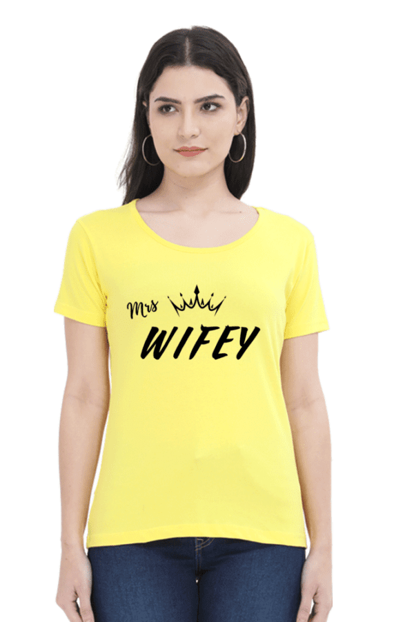 Female round Neck Half hand sleeve T shirt | Wifey - Image 2