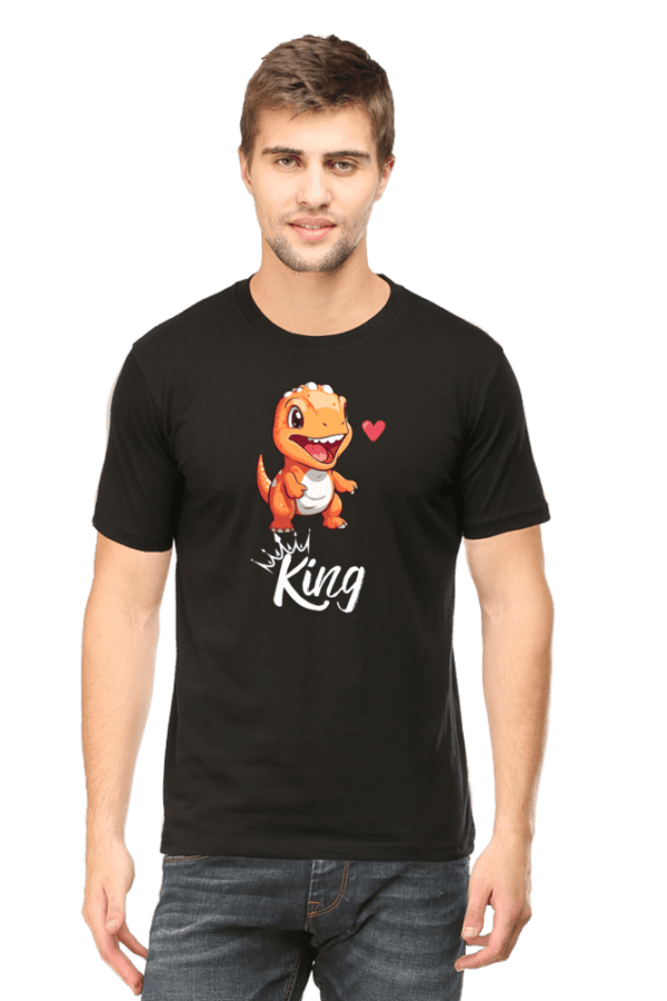 Male Round Neck Half hand Sleeve T shirt | Dino - Image 4