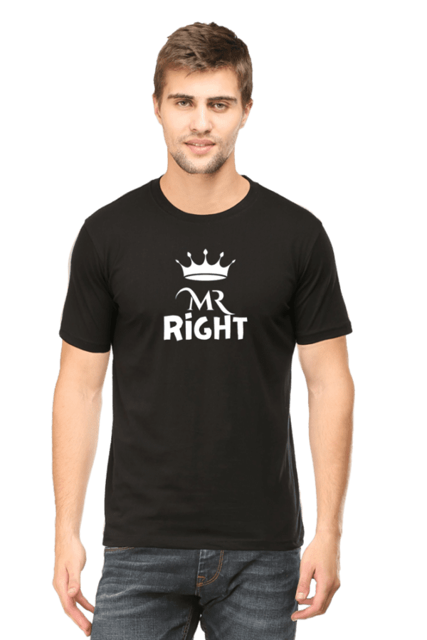 Male round Neck Half hand sleeve T shirt | Right - Image 5
