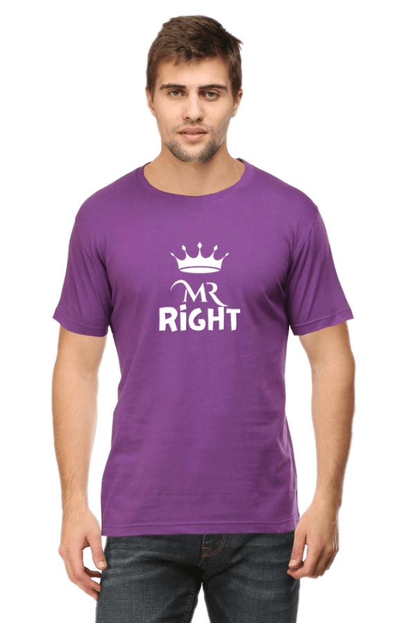 Male round Neck Half hand sleeve T shirt | Right - Image 2
