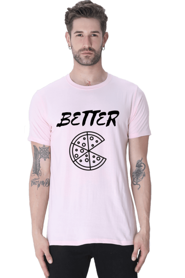 Male Round Neck Half hand Sleeve T shirt | Pizza