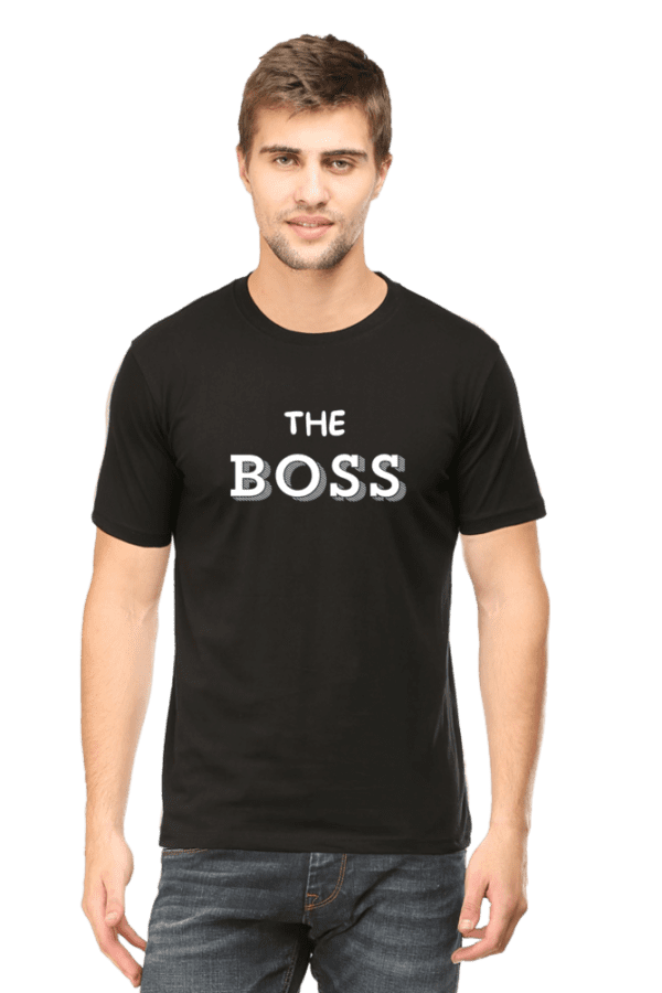 Male round Neck Half hand sleeve T shirt | The Boss - Image 3