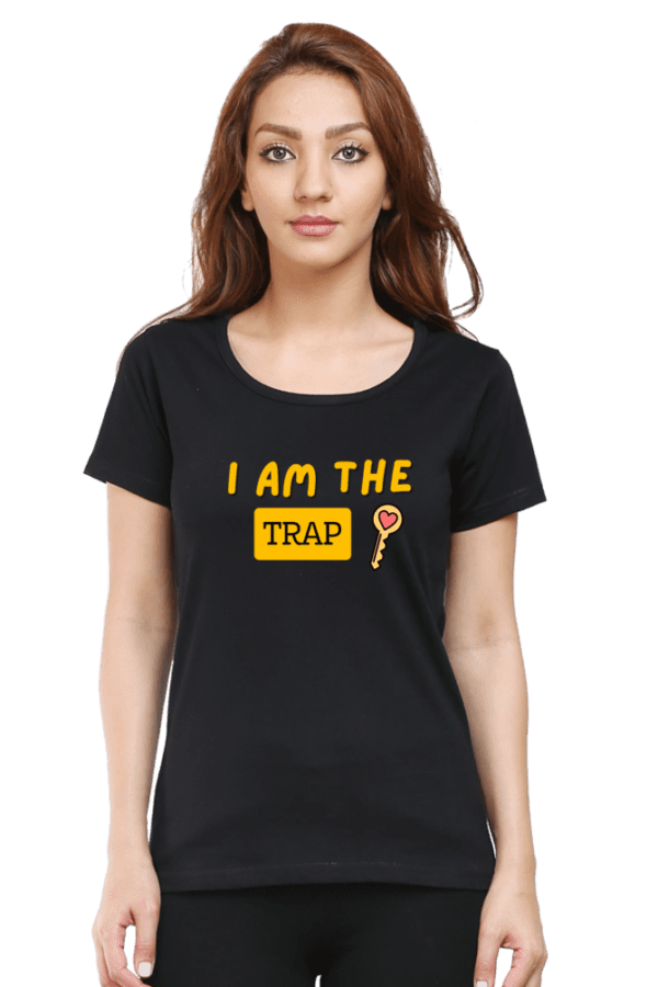Female round Neck Half hand sleeve T shirt | Trap - Image 4