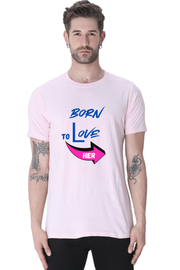 Male round Neck Half hand sleeve T shirt | Born To Love - Image 2