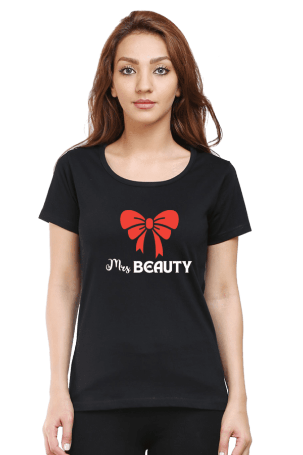 Female round Neck Half hand sleeve T shirt | Beauty - Image 4