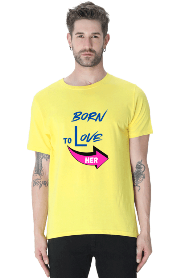 Male round Neck Half hand sleeve T shirt | Born To Love - Image 3