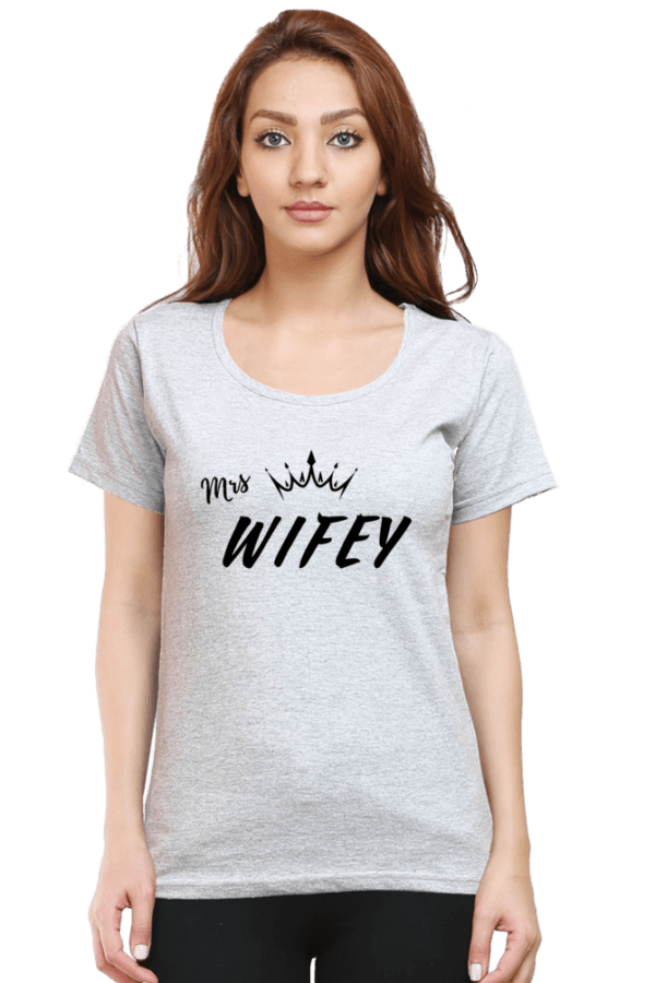Female round Neck Half hand sleeve T shirt | Wifey - Image 4