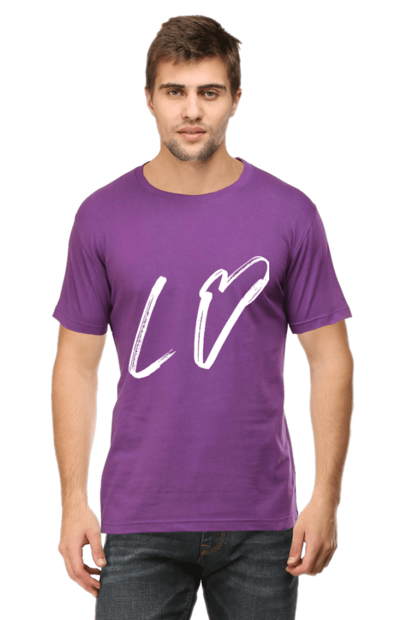 Male Round next T Shirt Half Hand Sleeve | Love - Image 2