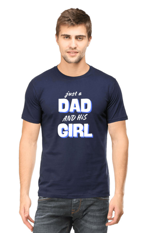 Male round Neck Half hand sleeve T shirt | Just a Girls Dad - Image 2