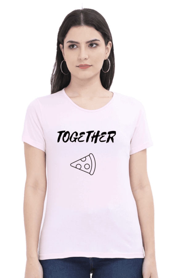 Female Round next T Shirt Half Hand Sleeve | Pizza