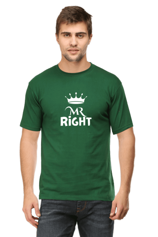 Male round Neck Half hand sleeve T shirt | Right - Image 3