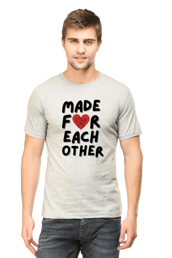 Male round Neck Half hand sleeve T shirt | Made For Each Other - Image 4