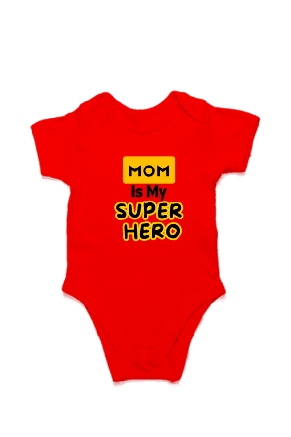 Baby Romper Half Sleeves | MOM is Supper Hero – TOS15 -MOM03 - Image 2