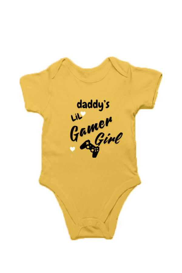Baby Romper Half Sleeves | Dad's Little Gamer Girl – TOS16 -DAD13 - Image 4