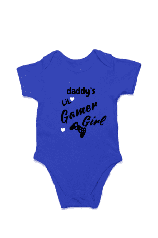Baby Romper Half Sleeves | Dad's Little Gamer Girl – TOS16 -DAD13 - Image 3