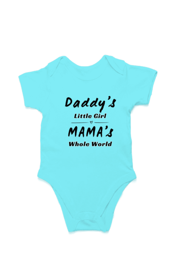 Baby Romper Half Sleeves | Dad's Little Girls , Mama's Whole World - TOS16 -DAD28 - Image 4