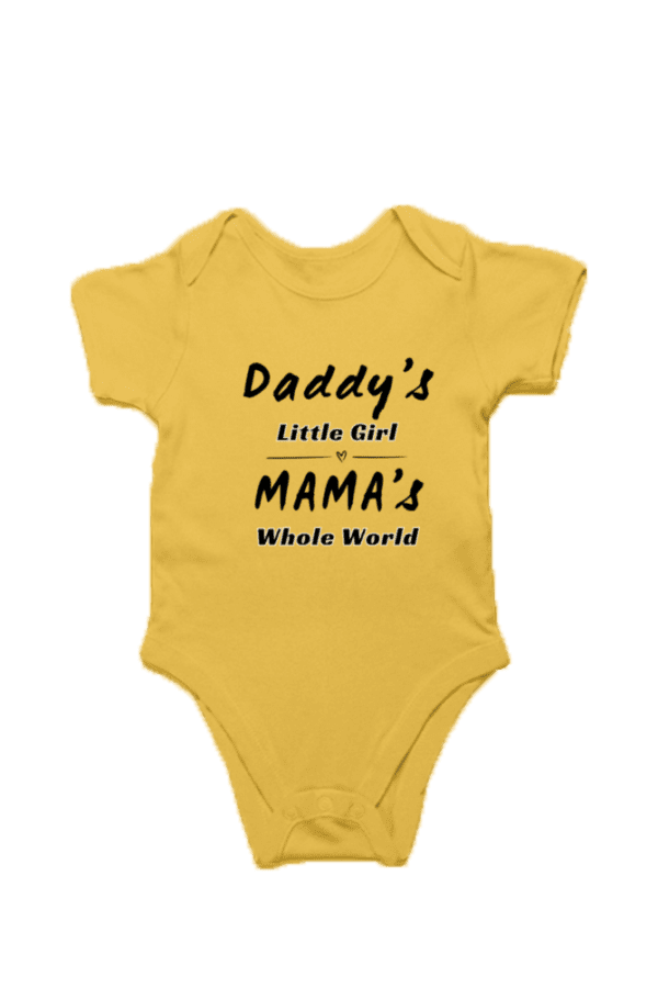 Baby Romper Half Sleeves | Dad's Little Girls , Mama's Whole World - TOS16 -DAD28 - Image 3
