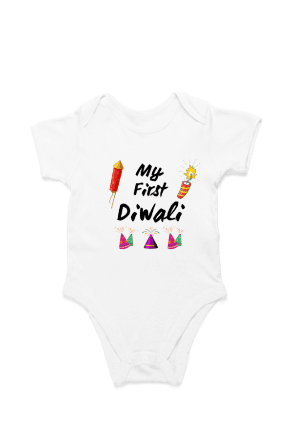 Baby Romper Half Sleeves | My First Diwali - TOS_20_D01 - Image 2