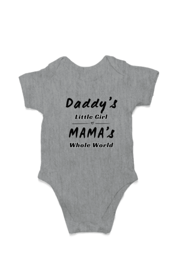 Baby Romper Half Sleeves | Dad's Little Girls , Mama's Whole World - TOS16 -DAD28 - Image 5