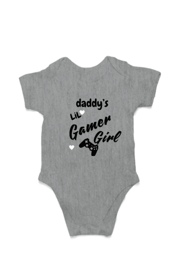Baby Romper Half Sleeves | Dad's Little Gamer Girl – TOS16 -DAD13 - Image 6