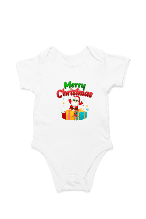 Merry Christmas Baby Romper Half Sleeves | TOS-22-CH01 - Image 4
