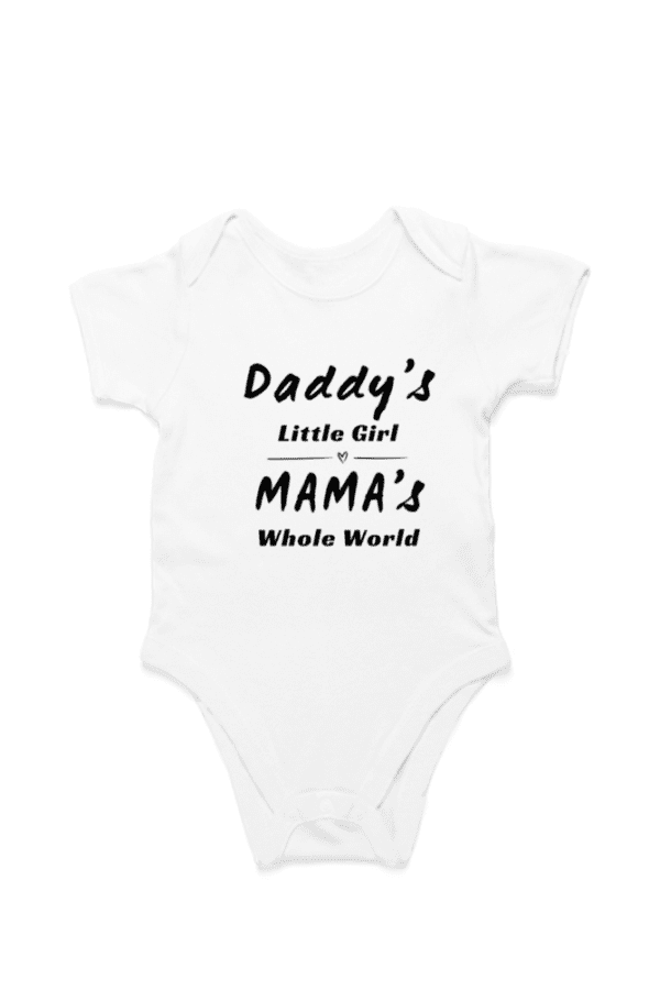 Baby Romper Half Sleeves | Dad's Little Girls , Mama's Whole World - TOS16 -DAD28 - Image 6