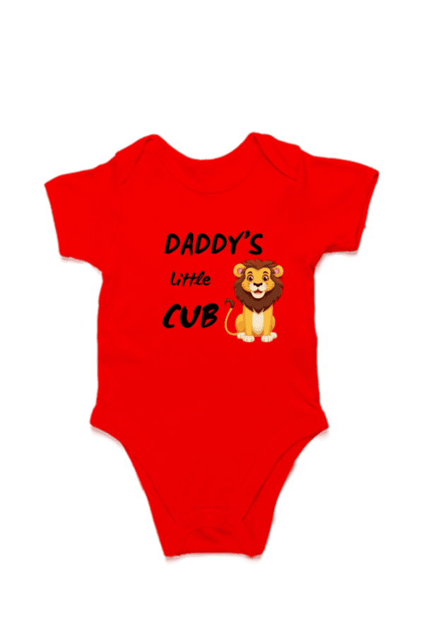 Baby Romper Half Sleeves | Daddy's Little CUB - TOS16 -DAD27 - Image 2