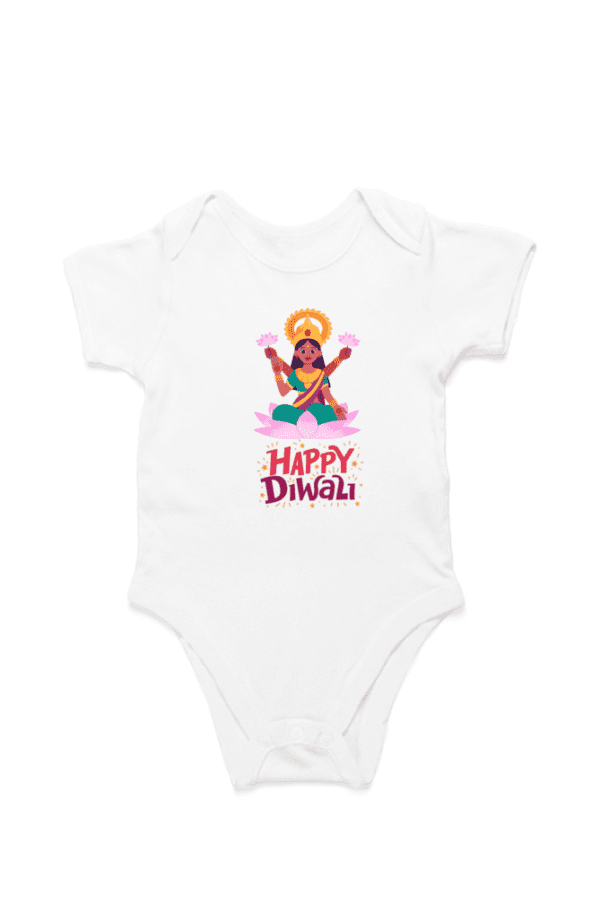 Baby Romper Half Sleeves | Happy Diwali Lakshmi – TOS_20_D06 - Image 2
