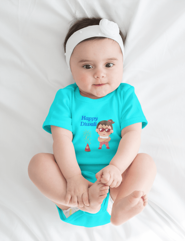 Baby Romper Half Sleeves | Happy Diwali - TOS_20_D04 - Image 6