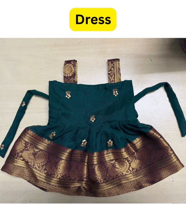 Baby Girl Green Frock – Ethnic Style - Image 3